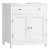 TEENFON Pedestal Sink Storage Cabinet with 2 Doors and Drawer,