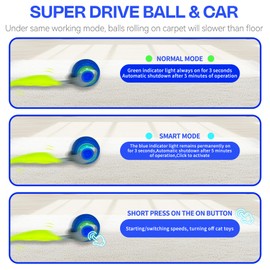 QXFE Interactive Cat Toy Ball for Indoor - Strong Driver for Endless Entertainment, Automatic Cat Toy for Indoor Cats, Enrichment and Interactive Cat Toys for Hours of Fun (Blue)