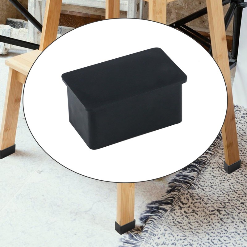 Antrader 1" x 1.5" Rectangle Shaped Furniture PVC Rubber Pads