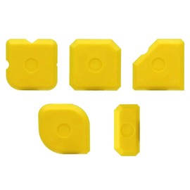 5pcs Profiling Finish Tool, Scraper Kit Joint Smoother Yellow Joint Device with 14 Different Shapes Caulking Tool Kit Sealing Instrument for Renovating Floor Glass(COLOR:Yellow)
