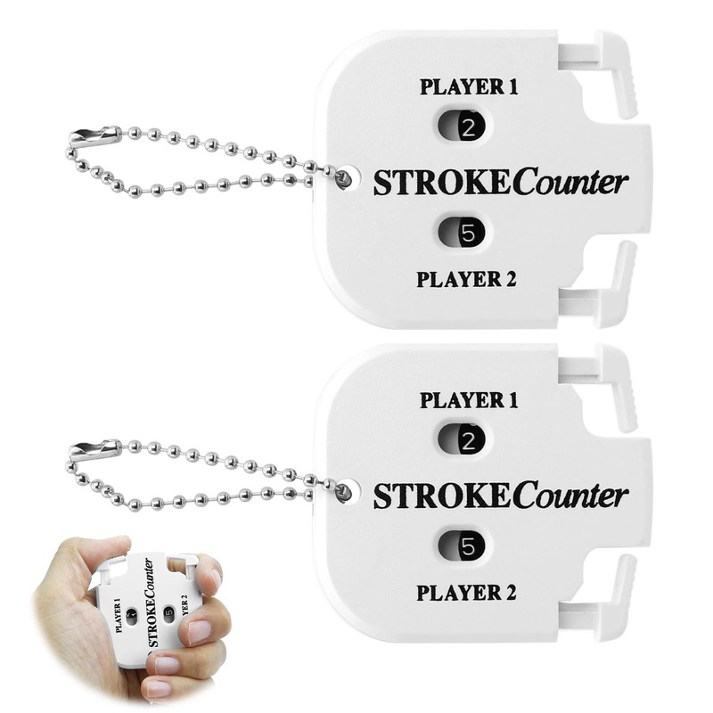 Aihoom 2PCS Golf Stroke Counter, Clicker Counter with Keychain, Portable