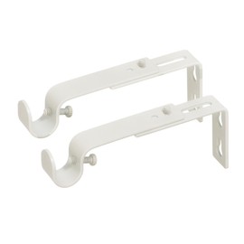 Ivilon Adjustable Brackets for Curtain Rods - for 1/2 or 5/8 Inch Rods. Set of 2 - Ivory
