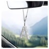 DXNQ Bling Initial Car Rear View Mirror Ornament, Crystal Sparkling