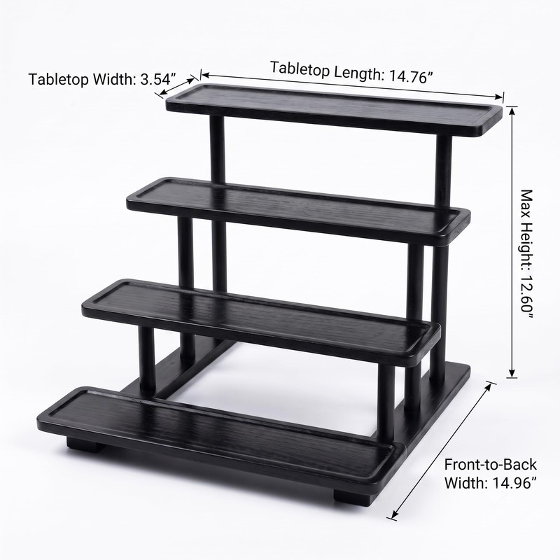 4 Tier Cologne Stand for Men, Wooden Perfume Organizer, Cologne