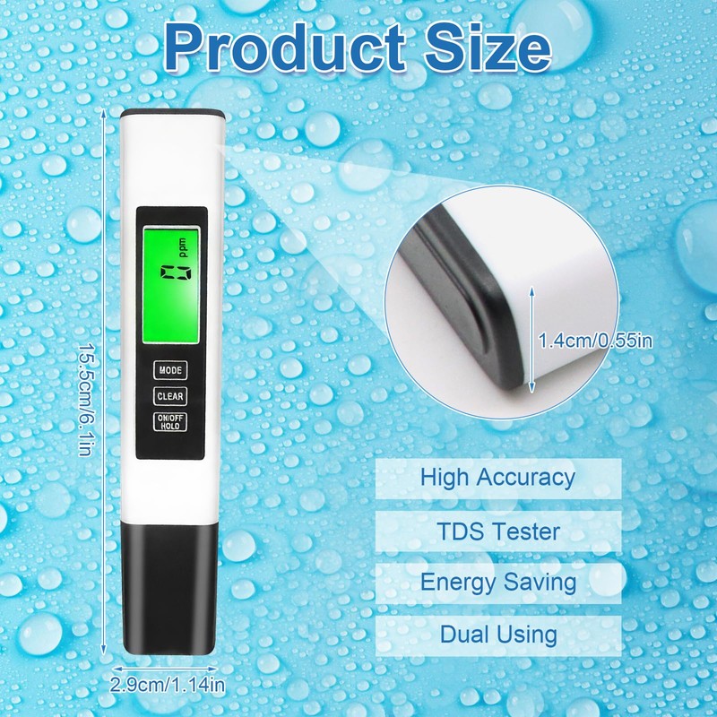 TDS Meter Digital Water Quality Tester, 3 in 1 Digital