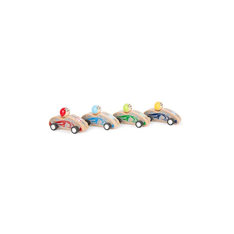 Small Foot 10704 Wooden Pull-Back Toy in A Racing Car-Style,