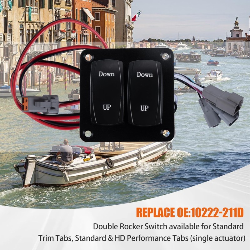 HRepair Trim Tab Switch (Double Rocker) Replacement Lenco Trim tab