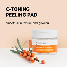 Nightingale C-toning Peeling Pads with Vitamin Complex + AHA∙BHA∙PHA + Niacinamide, Exfoliating Peel Pads, Sebum Care, Improve Skin Texture, Hypoallergenic, Fragrance & Alcohol Free, Vegan Pads