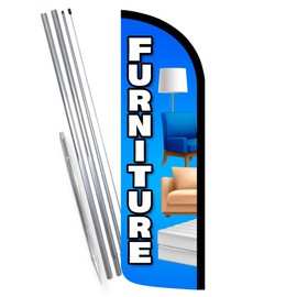 Vista Products Furniture Premium Windless Feather Banner Flag Kit (Flag, Pole, & Ground Mt)