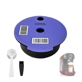 Rueable Coffee Pod 220ML with Silicone Lid Refillable Coffee Pods Compatible with Tass mo Machine (220ML)
