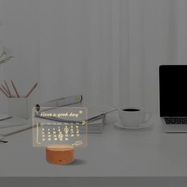 Acrylic Dry Erase Board 16 Colors Can Remote Control Light 7.3x5x0.2 Clear Desktop Note Memo Board, Includes Dry Erase Markers, Rewritable Night Light with Message Board, Lamp Gift