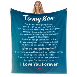 College Dorm Essentials for Guys Boys Son 60x50 - Blanket Gifts from Mom to My Son 16th 18th 21st Birthday Gifts Soft Blanket Throw Inspirational Birthday Graduation Gifts for Teenage Boys