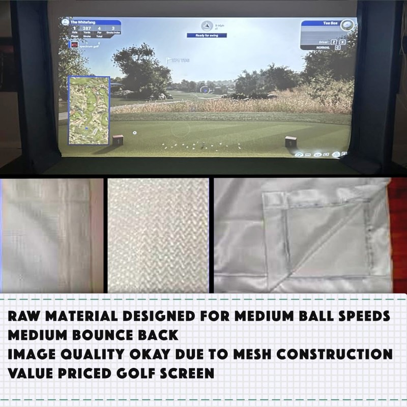 SPECTRUM GOLF SIMULATORS- Golf Impact Screen Poly Blend for Golf