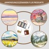 agogue 4 Piece Pocket Watercolour Set, Mini Watercolour Set for