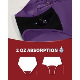 REELINDRY Womens Incontinence Underwear Washable, 2 oz Absorbency Leakproof Panties for Female Urinary Leakage 2 Pack (Black-Berry, XL)