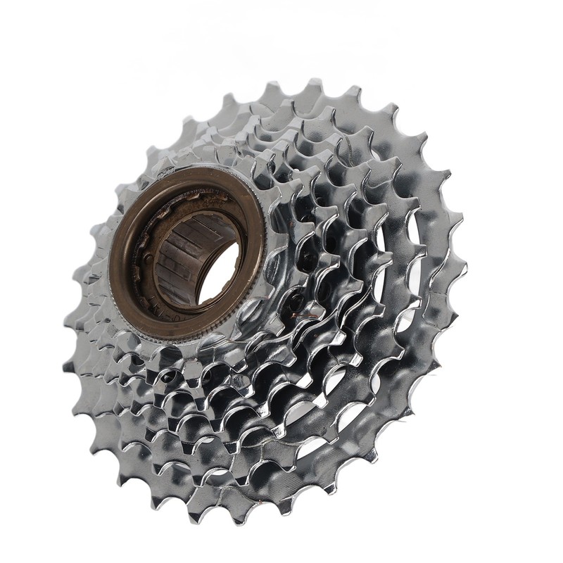 7 Speed Freewheel 13‑28T Bike Threaded Flywheel Silver Steel Bike