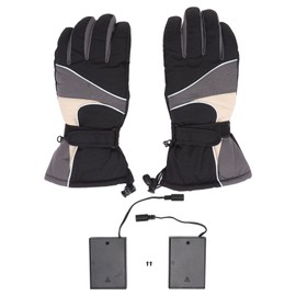 2Pcs Heated Gloves Waterproof Warm Breathable Electric Heating Gloves with Reflective Stripe for Men Women XL Size