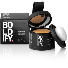 BOLDIFY Hairline Powder Instantly Conceals Hair Loss, Root Touch Up Hair Powder, Hair Toppers for Women & Men, Hair Fibers for Thinning Hair, Root Cover Up, Stain-Proof 48 Hour Formula (Medium Blonde)