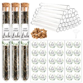 Wedding Favours 30 Pieces – Let Our Love Grow Test Tubes for Flower Seeds for Wedding Gift Guest Gift for Wedding Christening Communion Confirmation Birthday Youth Consecration
