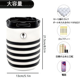 PINKTEE Golf Ball Sack Valuable Pouch Leather Bag Bucket Waist Design with Removable Magnetic Ball Marker, Black, Large Capacity
