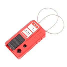 Lockout Tagout Cable Lock, Nylon PA Steel Cable Lock, 300mm Adjustable Retractable Mini Cable Lockout with 1.5MM Stainless Steel Cable for Industrial Equipment Energy Locked Out