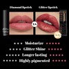 MLSMILE 3PCS Glitter Lipstick Sets for Women,Long Lasting Smudgeproof Non-Stick