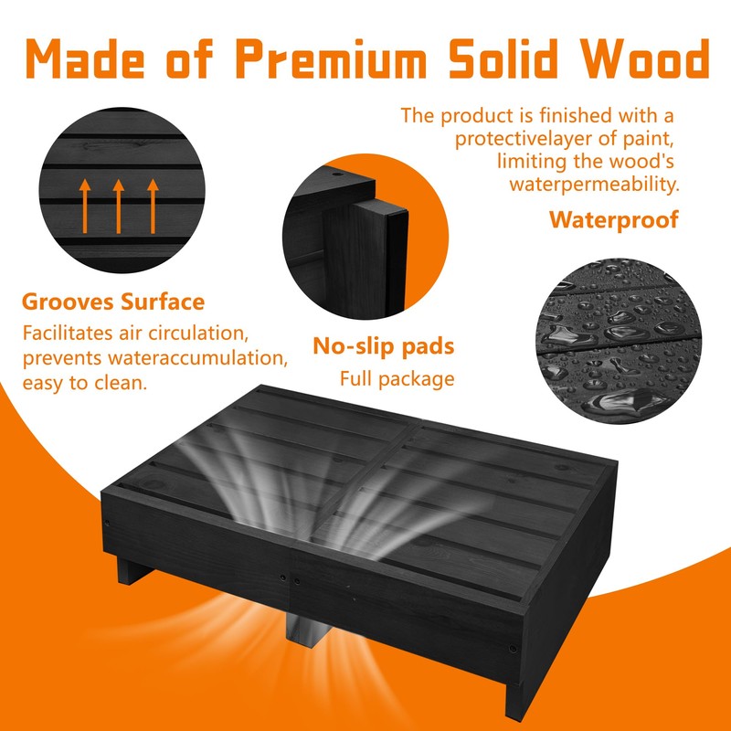 Wooden Step Stool 6” Height, Step Stools for Bed, Bed