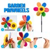 QUACOWW 4 Pieces Garden Pinwheel, Sequin Sunflower Wind Spinner, Plastic