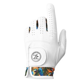 Skins Golf Gloves - Totally Unique Designs | AAA Cabretta Leather | Mens Golf Glove | Sizes S-XL | Wear on Left Hand (Tropicana, M/L)