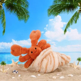 Apricot Lamb Beach Hermit Crab Sea Animals Plush Toys for Children, Soft Cute Cuddly Toy for Baby Girls and Boys, Fluffy Beach Hermit Crab Sea Animals Orange 28 cm