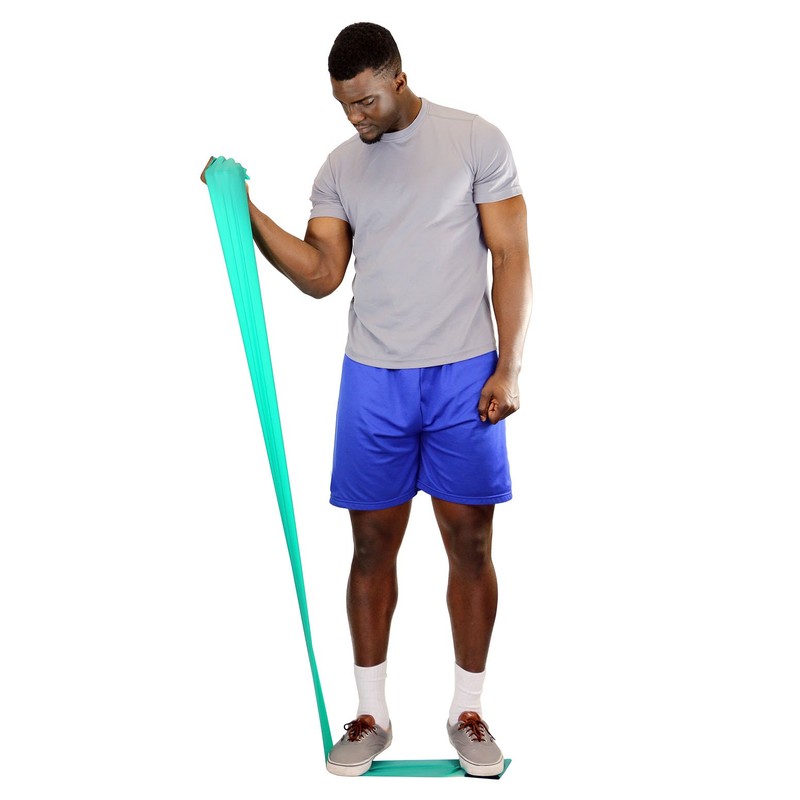 CanDo Low Powder Exercise Band, 50 yard roll, Green: Medium