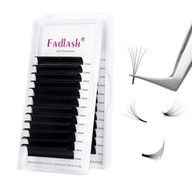 Volume Eyelashes, 0.05 mm Thickness, D Curl, 11–19 mm Length, Easy Fan Lashes, Volume Technique Eyelash Extensions (0.05 mm-D-mix11-19)