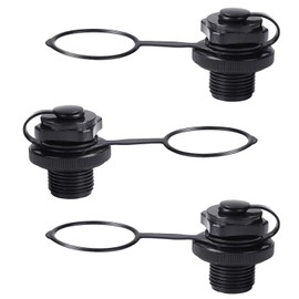 ZEACCT 3 PcsInflatable Boat Air Valve, Inflatable Boat Spiral Anti-leakage Air Valve, Kayak Air Screw Valve, Boat Spiral Anti-leakage Air Valve, for Inflatable Boat, Kayak-Black