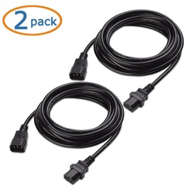 Cable Matters 2-Pack Computer to PDU Power Extension Cord, Power Extension Cable 15 ft (IEC C14 to IEC C13 PDU Power Cord)