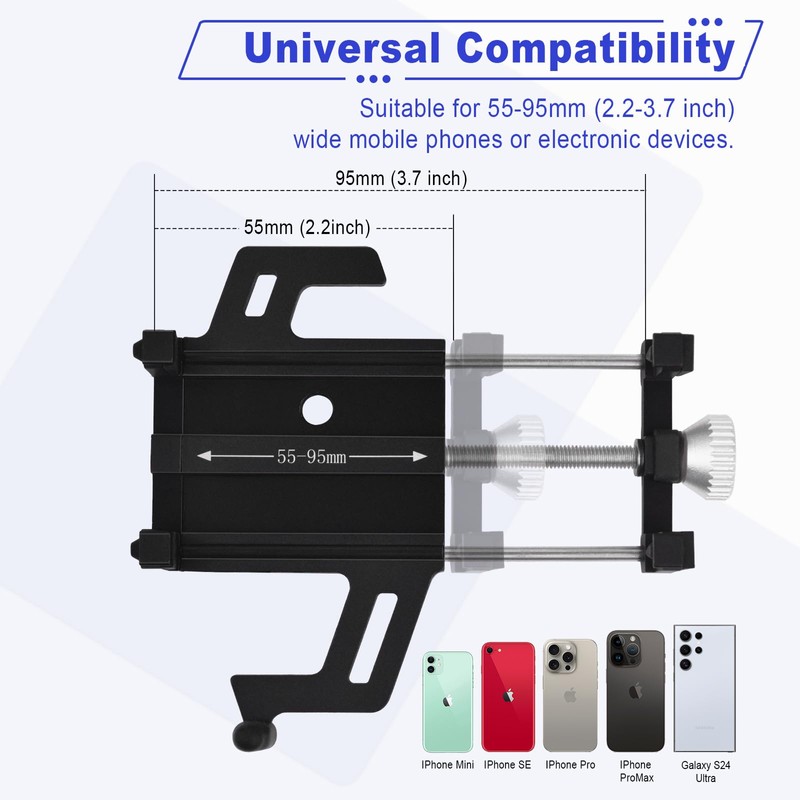 NineLeaf 3PCS Anti-Theft Waterproof Motorcycle Phone Holder Bike Phone Mount,