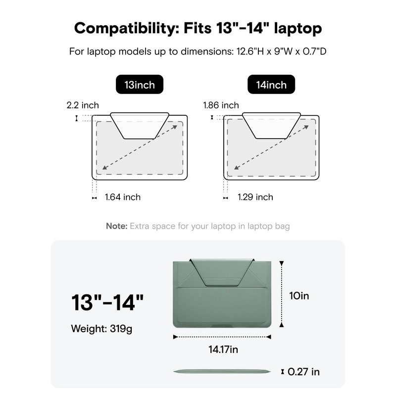 MOFT Laptop Bag Sleeve for MacBook Computer Expandable Storage, Two