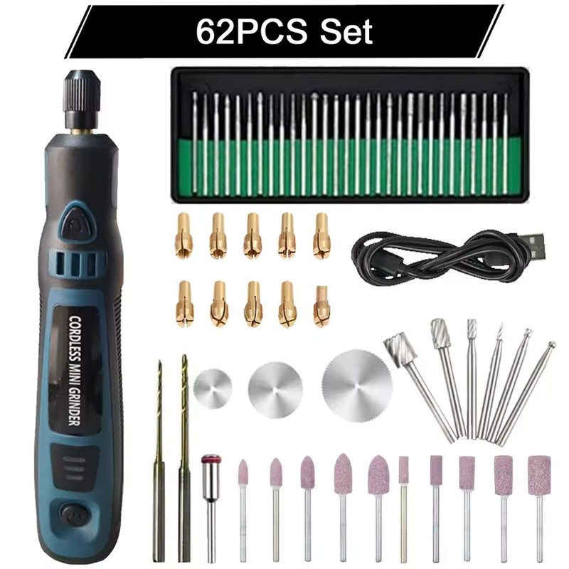 3.6V Cordless Mini Rotary Tool 3-Speed USB Rechargeable Grinder