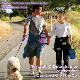 Nuovoware Water Bottle Carrier, 40oz Bottle Carrier Sports Water Bottle Holder with Adjustable Shoulder Strap, 2 Pockets Flask Sling Bag Drawstring Pouch for Climbing Hiking Walking, Purple