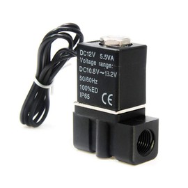 Beduan Electric Solenoid Valve, 1/8" DC 12V 2 Way Normally Closed Nylon & Aluminum Newly Crack Resistant(Air, Gas, Fuel)