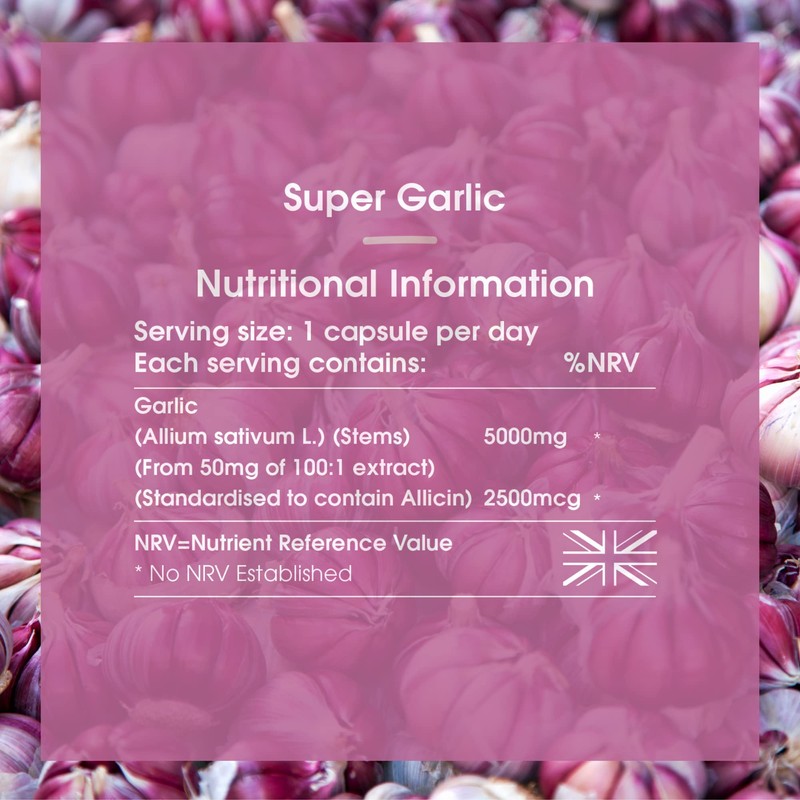 INNOPURE Odourless Garlic Capsules 120 Capsules - High Strength 5000mg