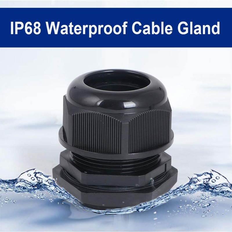 Gebildet 50Pcs Cable Gland, PG7 Plastic IP68 Waterproof Adjustable 3-6.5mm
