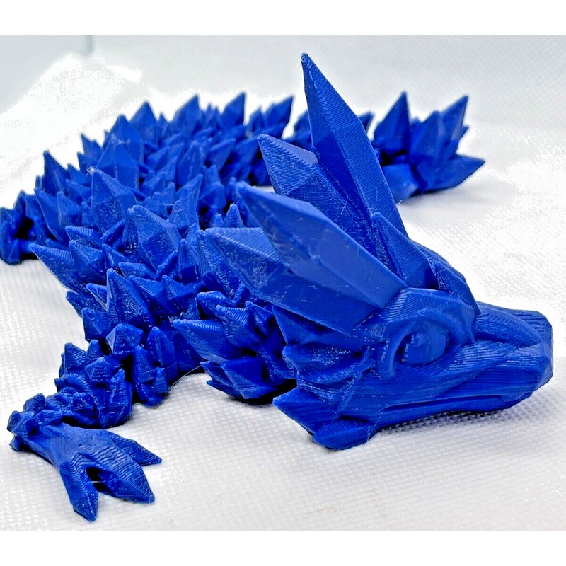 Dragon Baby Crystal Dragon Articulated 3D Printed Blue Fidget Toy
