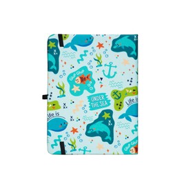 Under The Sea B6 160gsm Dotted Journal Hard Cover Notebook With Inner Pocket Pen Loop