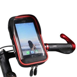 Waterproof Bike Phone Holder Handlebar Mount for Motorcycle Cycling Universal TQ-410 (Red)