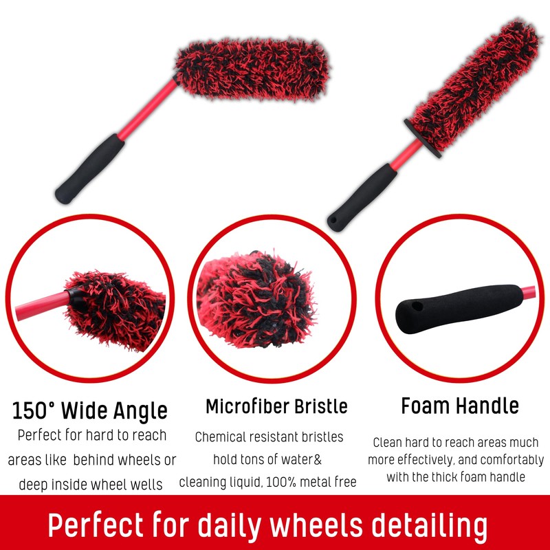 oesee Metal Free Microfiber Wheel Brush Kit- Microfiber Angled Wheel
