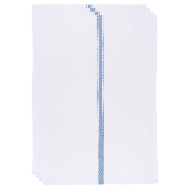 Now Designs Teatowel Set of Four, Brooklyn Stripe Delft