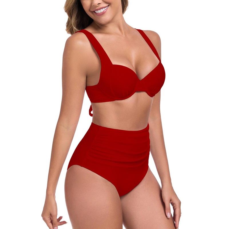 RELLECIGA Women's Two Piece Bikini Set Push Up Bikini Bathing