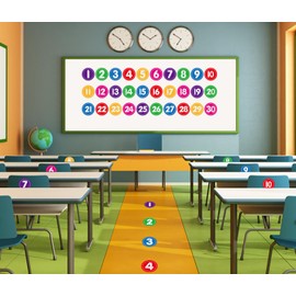 WhatSign 36PCS Number Markers - Line up Spots Dots Floor Decals for Classroom & Kindergarten