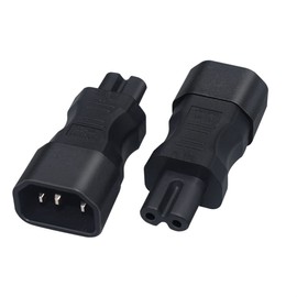 JORINDO IEC320 C14 TO C7 AC Power adapter,IEC 320 C14 to C7 Plug AC Power Plug Adapter PDU UPS, Standard AC Power converter，C14 3 pin male plug to Figure 8 2 hole socket power adapter (C14 TO C7)