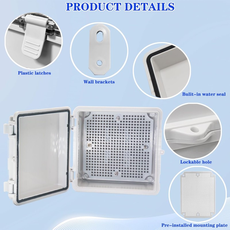 YETLEBOX Waterproof Electrical Box Dustproof Junction Box Weatherproof IP67 ABS